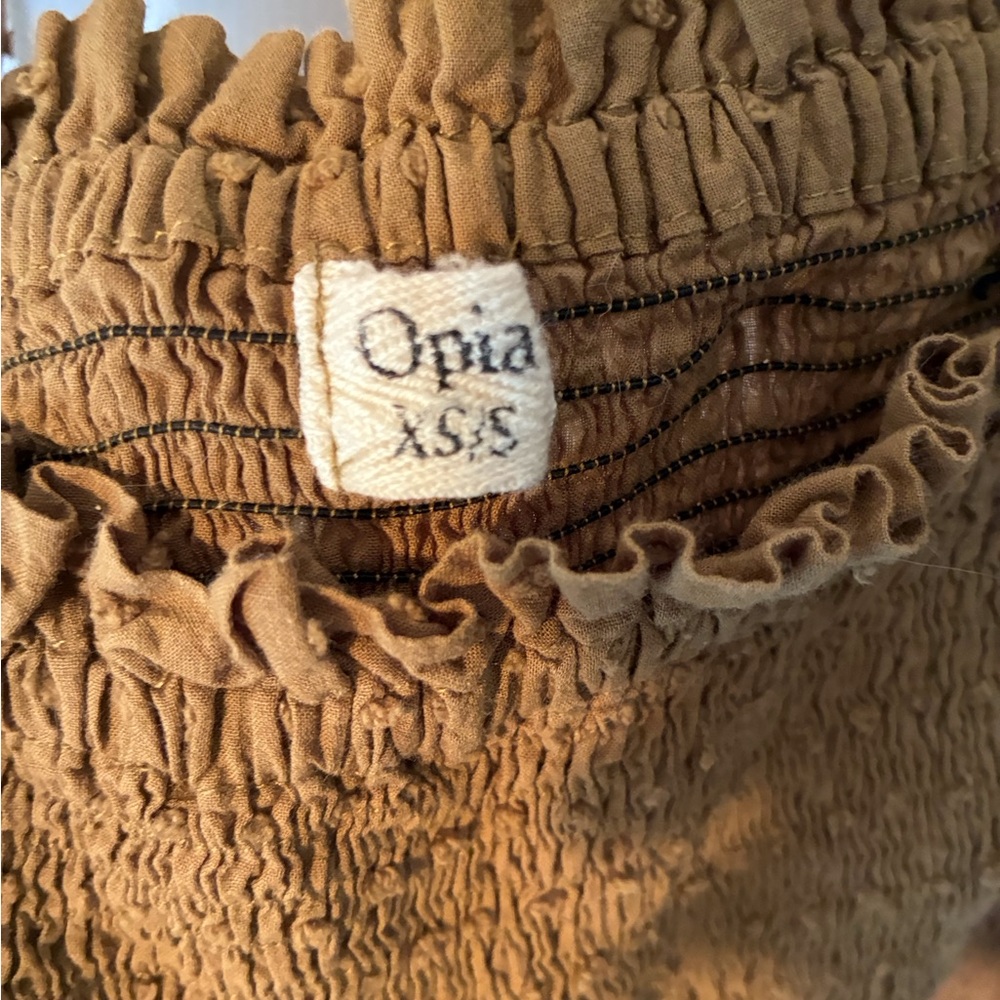 Opia Olive Green Puff Sleeve Midi Dress - Picture 3 of 5